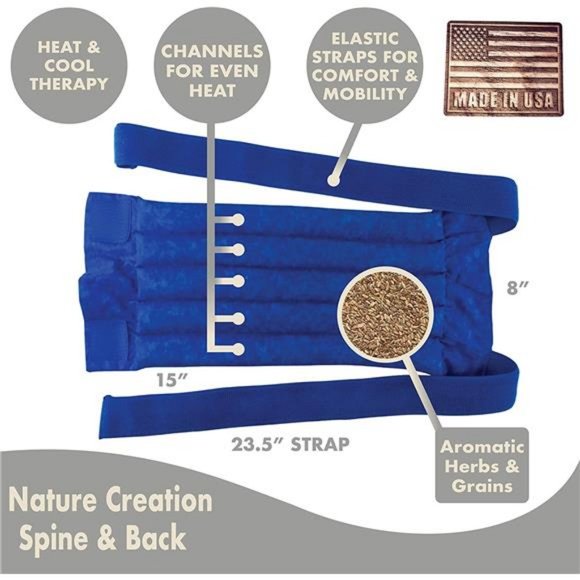 Microwave Heating Pad for Back & Spine - 1 Pack Blue Marble - Picture 5 of 6